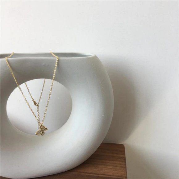 925 Sterling Silver Diamond Butterfly Necklace P - Picture 11 of 11